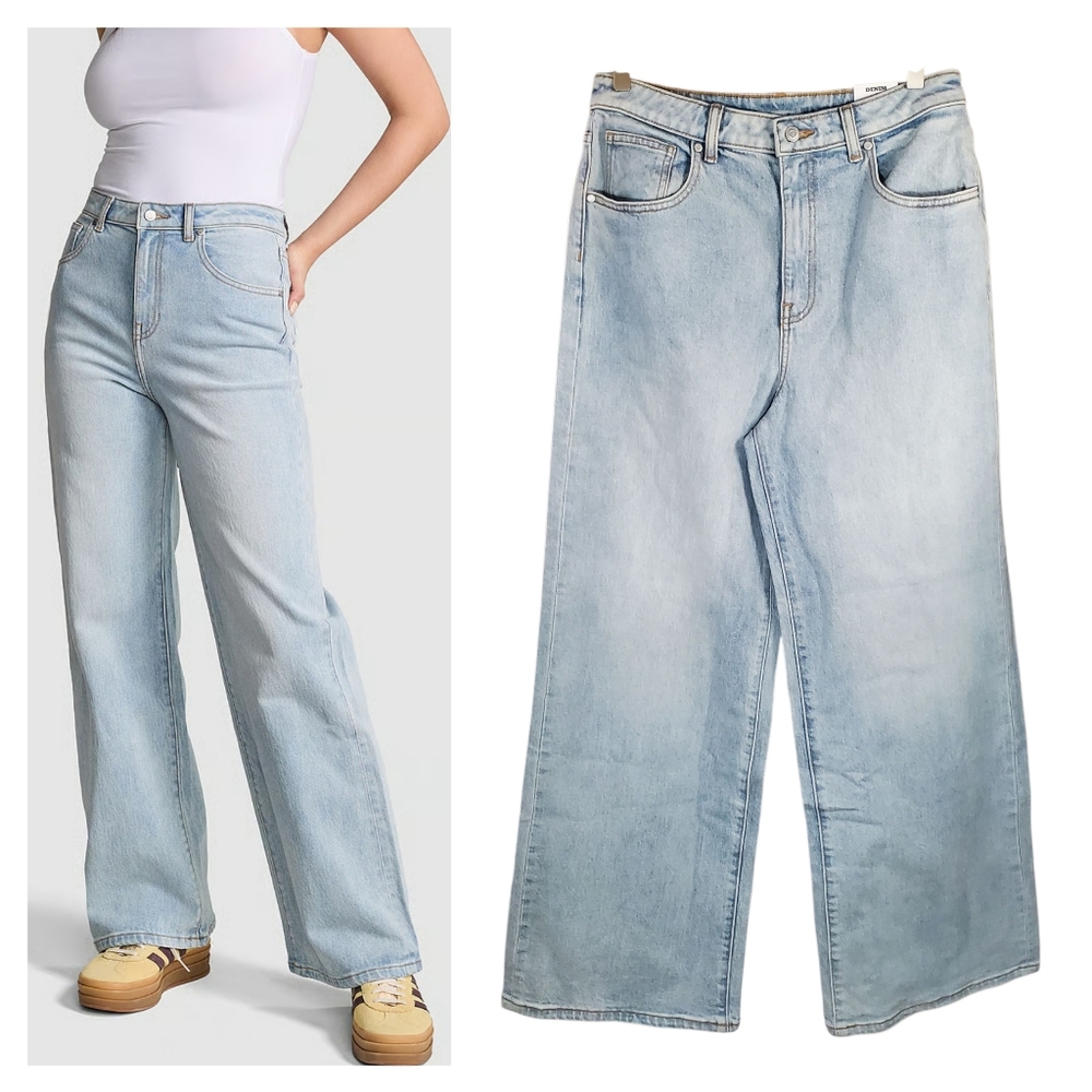 Victoria Secret Pink High Rise Straight Cotton blend Light Wash Denim Jeans